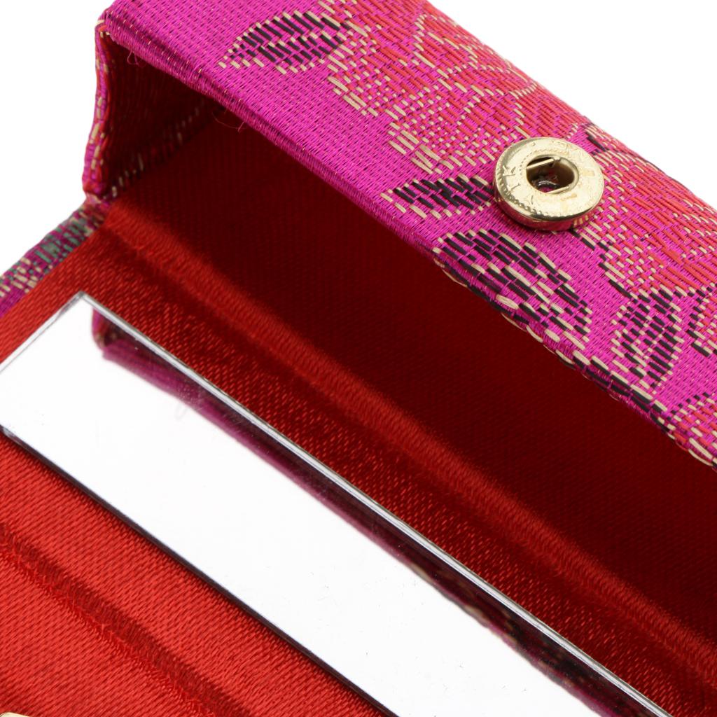 5 Pieces Case Holder With Mirror,Chinese Traditional Box Carry Travel Color