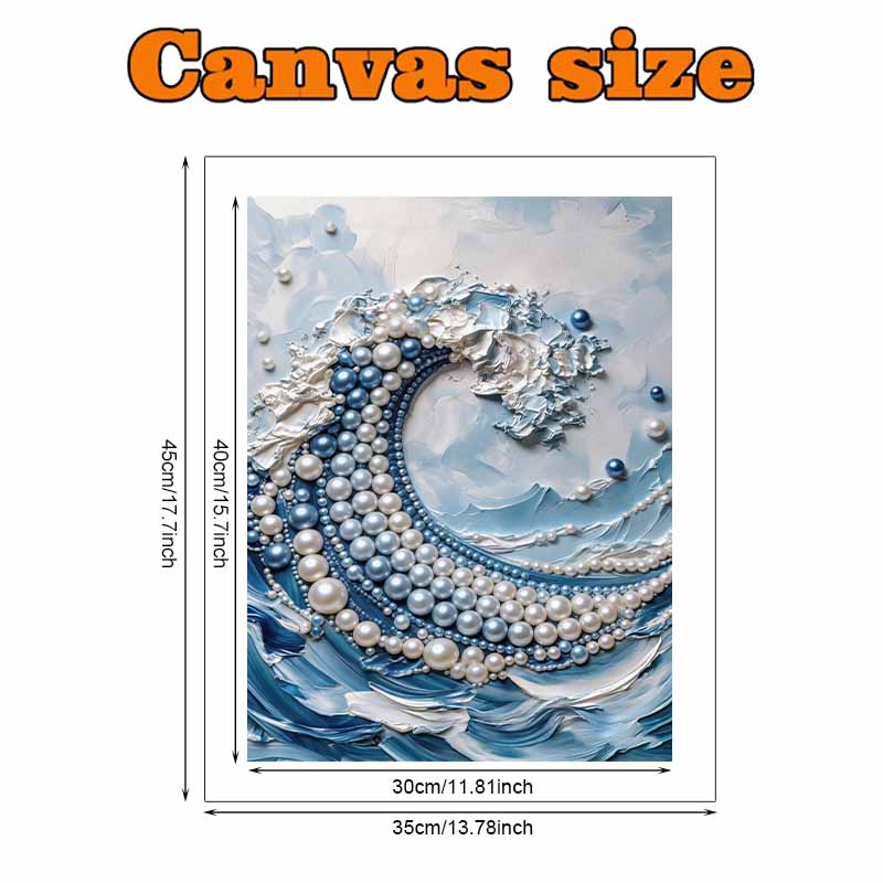 DIY Wave Pearl Diamond Art Kits Without Frame 30x40cm Gem Art Diamond Painting Kits for Adults/Beginners Gift Idea Home Wall Decor