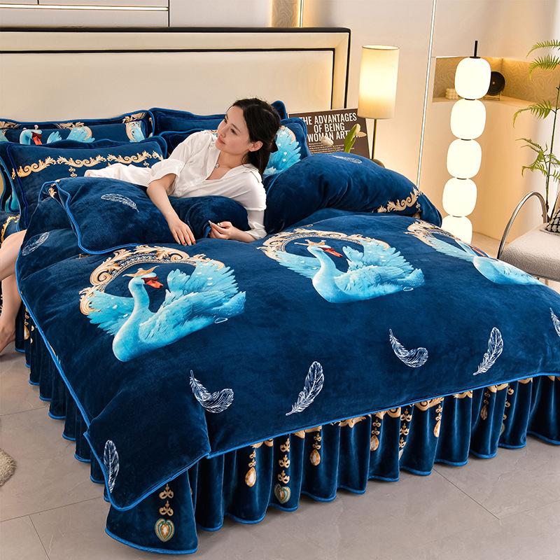 Four-Piece Set Of High-Gram Milk Fleece,4-Pcs Set Of Thickened Milk Fleece,4-Pcs Set Of Maternal And Infant Grade Farley Fleece, Class A