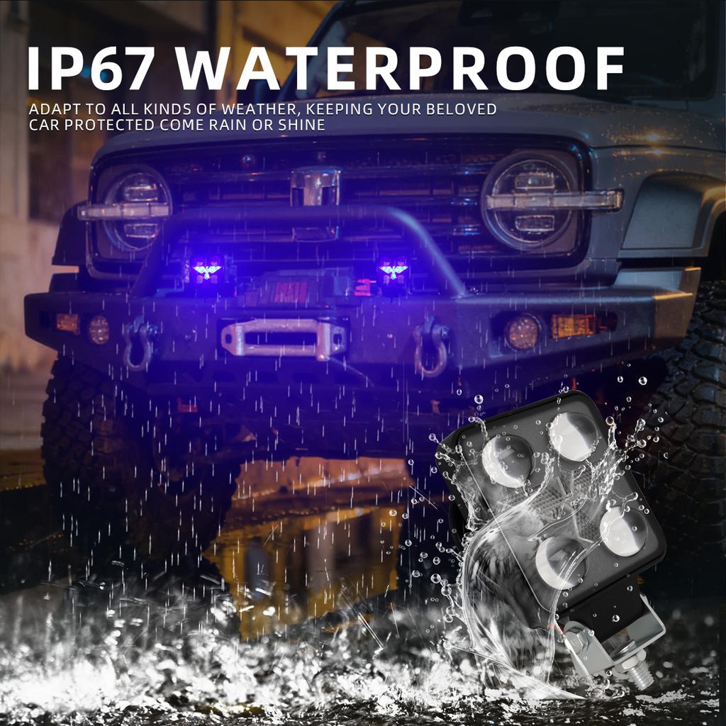 LED Work Light 30W Car Headlight Spotlight Dual Color Flash 12V 24V DRL Daytime Driving Light for Truck Off-road SUV UTV ATV