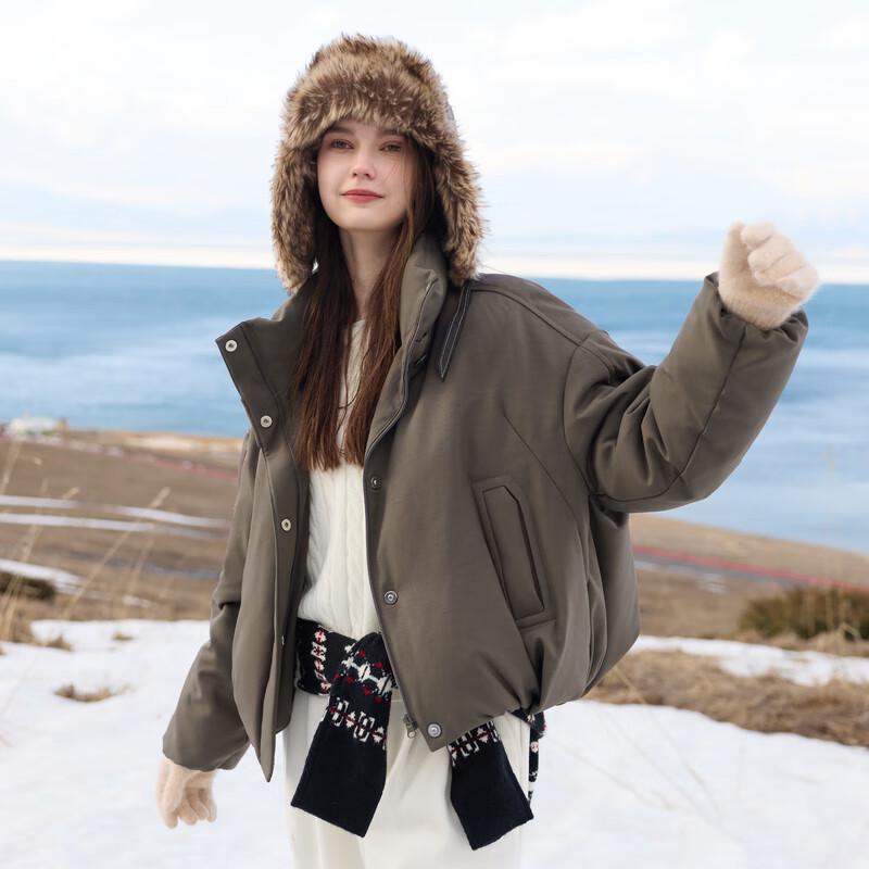 Sancai 2025 Winter Stand Collar Short Puffer Jacket