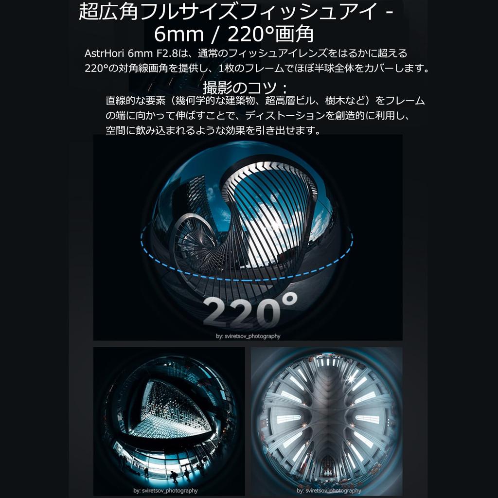 AstrHori 6mm Fisheye Lens with Minimum Focal Compatible with Cameras up to F2.8 Full-Frame 220° Ultra-Wide 0.8cm Length, 61MP, E-Mount
