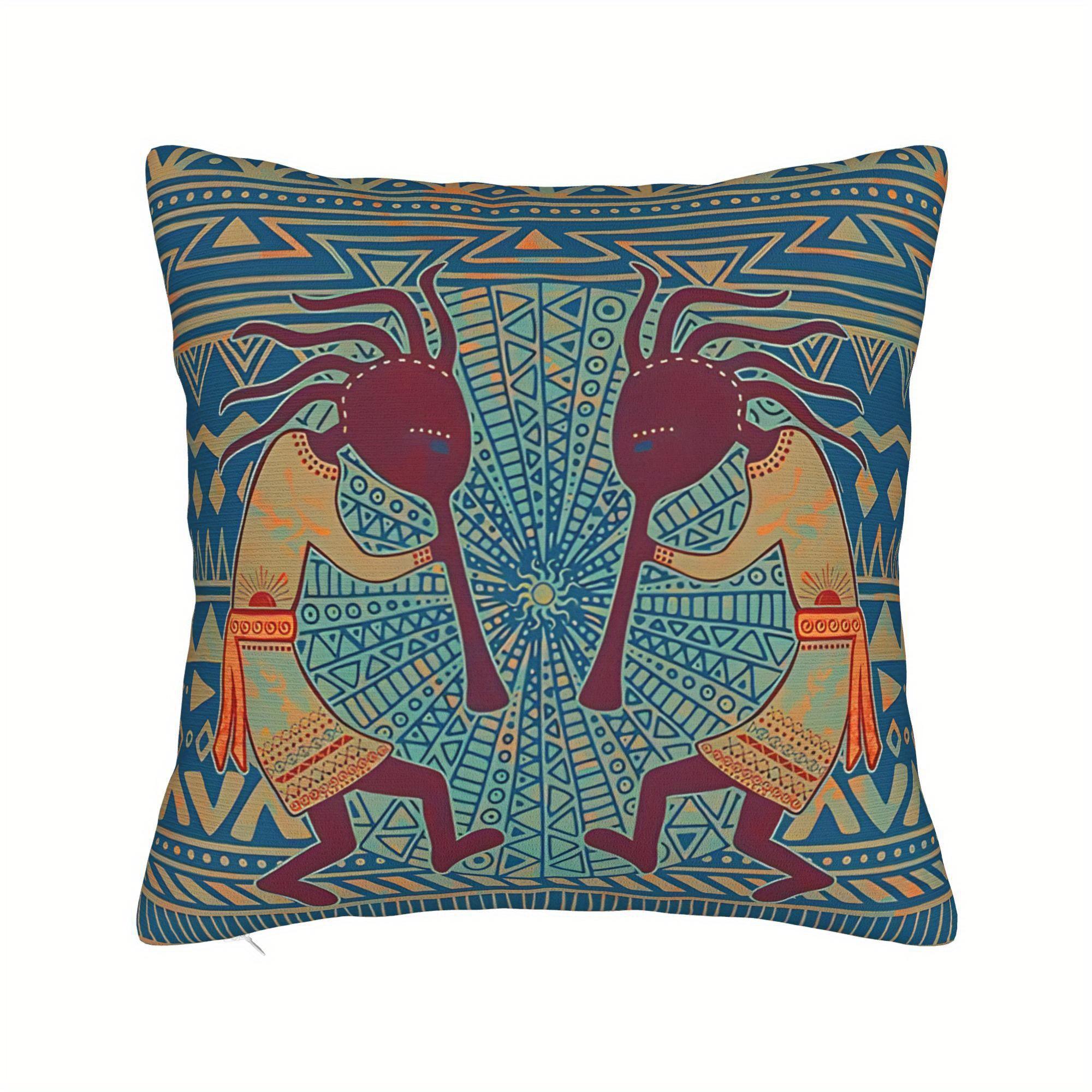 American Kokopelli Decorative Cushion Cover Southwest Style Throw Pillow Case for Sofa 45x45cm