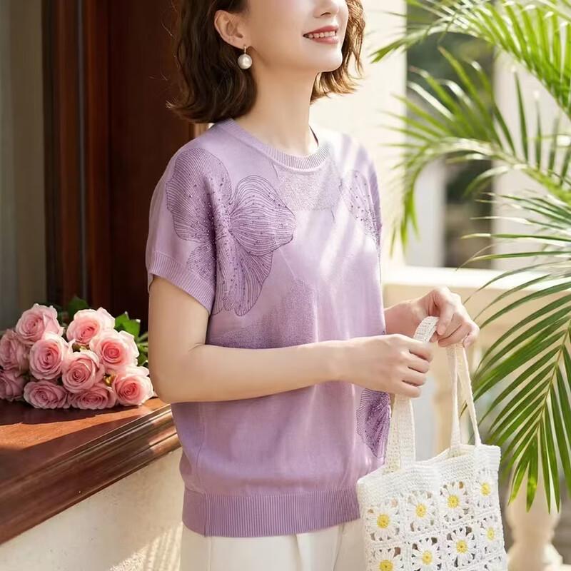Jianhu Women's Summer Short Sleeve Knit Top