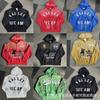 Premium Streetwear Hoodie With Rhinestone Embellishment Oversized Zip-Up Sweatshirt Men Cotton Blend Loose Fit