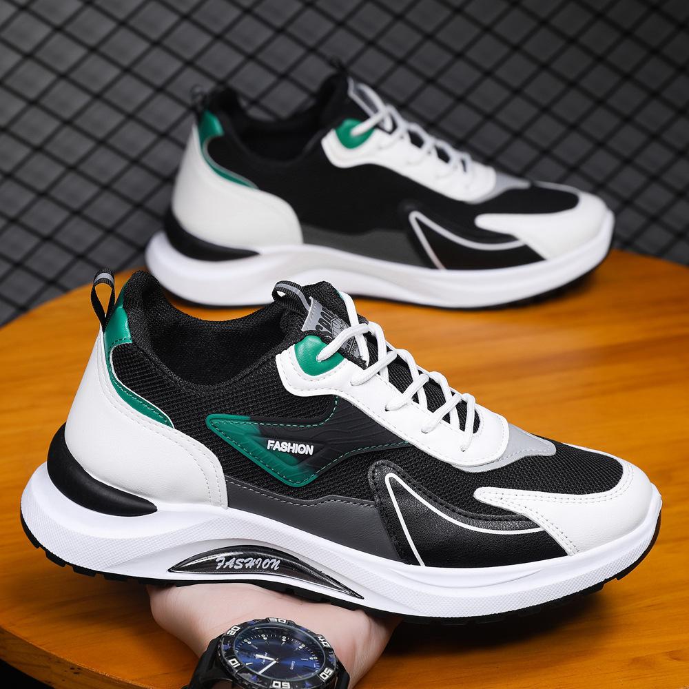 

Men s shoes spring and summer trendy shoes breathable soft sole men s sports and leisure shoes leather surface waterproof dad shoes running shoes men 44