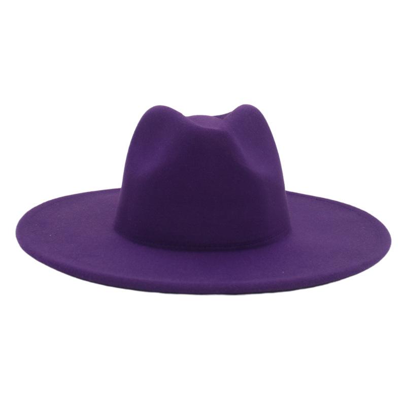 Big Brim Solid Color Cashmere Felt Hat Jazz Hat French Top Hat