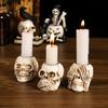 Candlestick Skeleton Resin Figurine Statues Model Halloween Skull Gift Decor