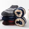 5 Pairs of Men's Autumn and Winter Plus Velvet and Thick Wool Ring Warm Rabbit Wool Tube Socks