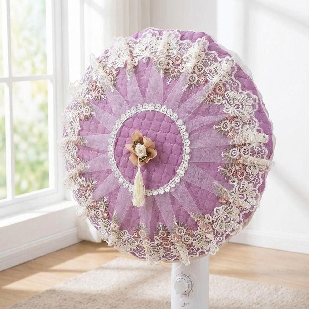 Round Standing Fan Covers Floral Protective Case Minimalist Mesh Covers  Desktop Fan