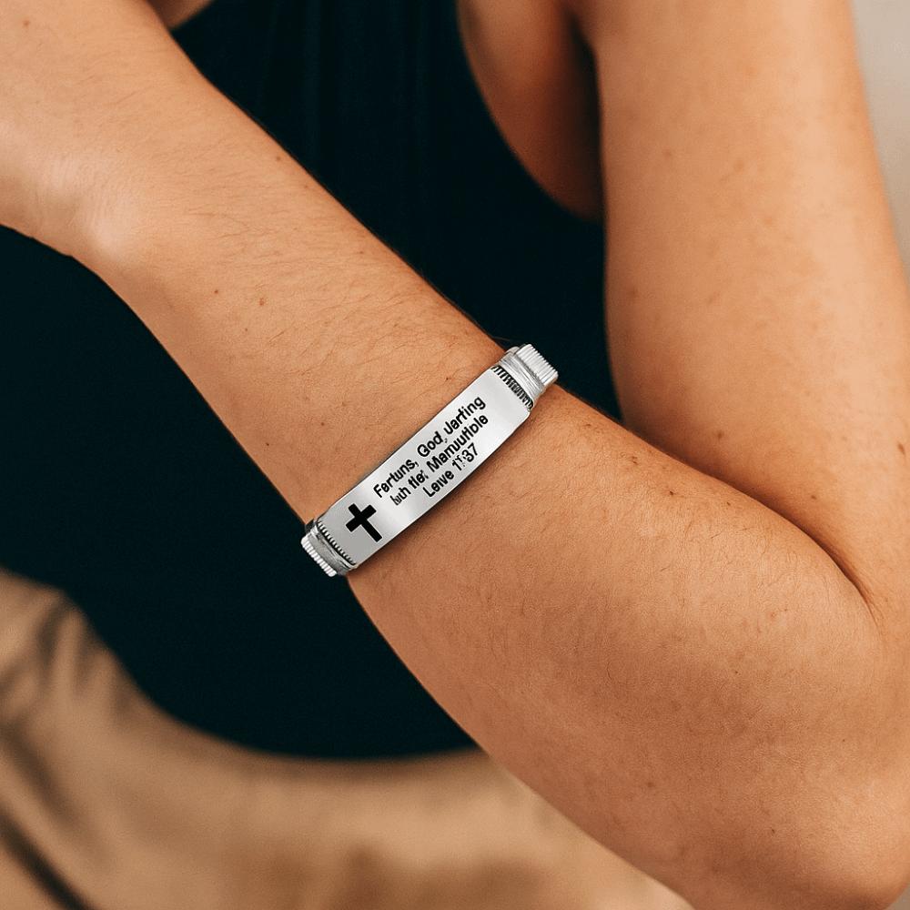 Adjustable Inspirational Quotes Braclets Stainless Steel/PVC Bible Verse Bracelet  Faith Gifts