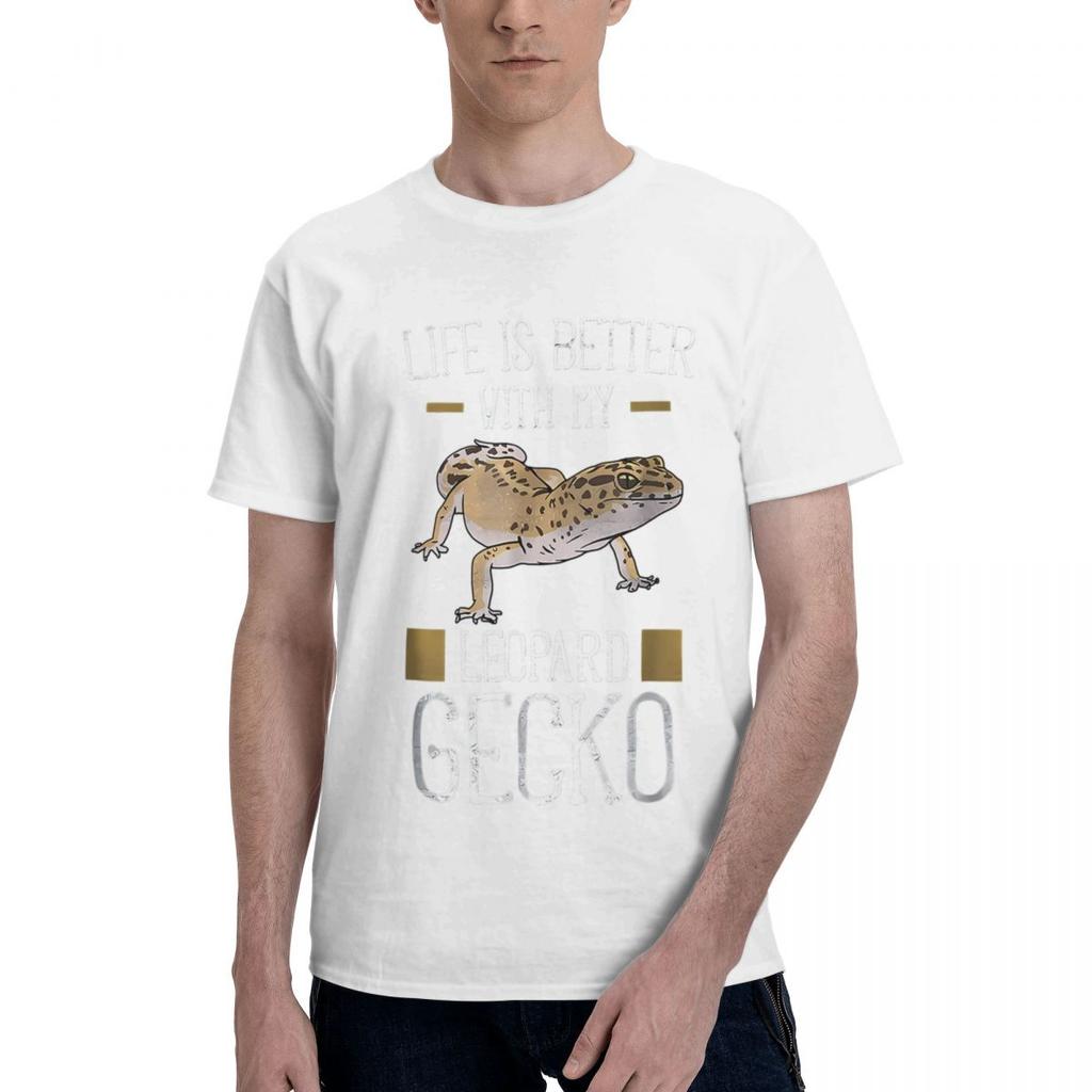 Life Is Better With My Leopard Gecko Shirt  Reptile 1 100 Cotton Casual Breathable Confortable Top Short Sleeve TShirt Mens