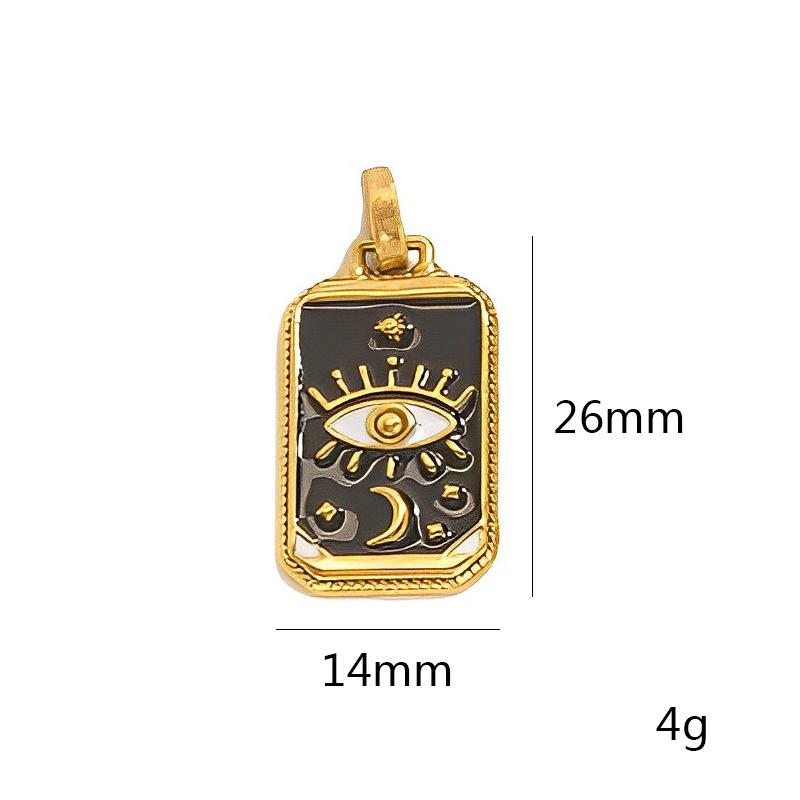 

mysterious Personality Tarot card charm for women Oil-Dripping Stainless Steel Gold Color Pendant DIY Making Jewelry Accessories