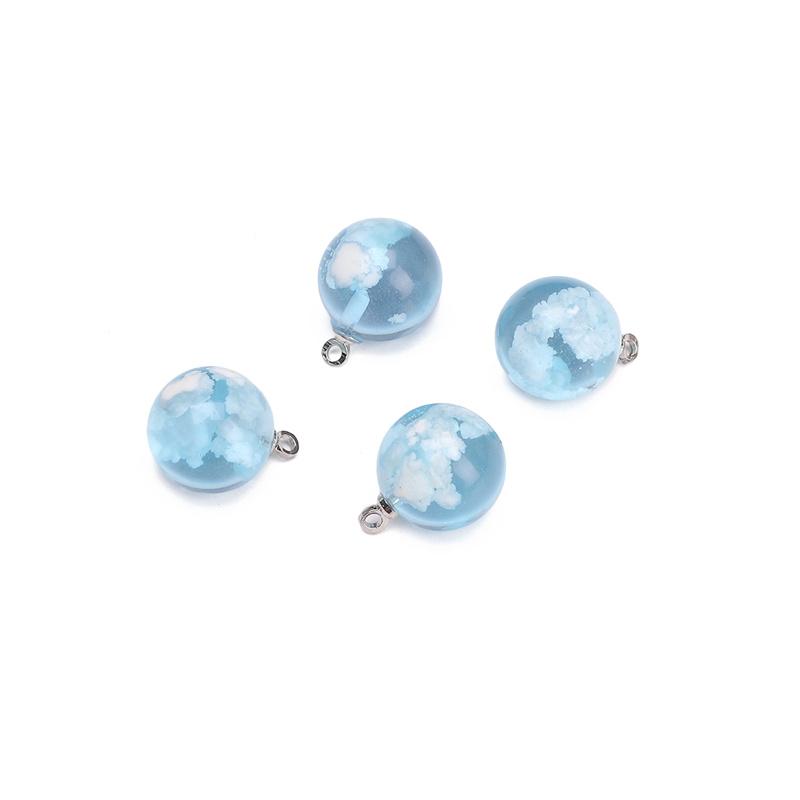 

1 шт/пакет Подвеска из смолы синего цвета для самостоятельного изготовления браслета, ожерелья, серег, ювелирных изделий, аксессуаров 12mm 1pc/bag