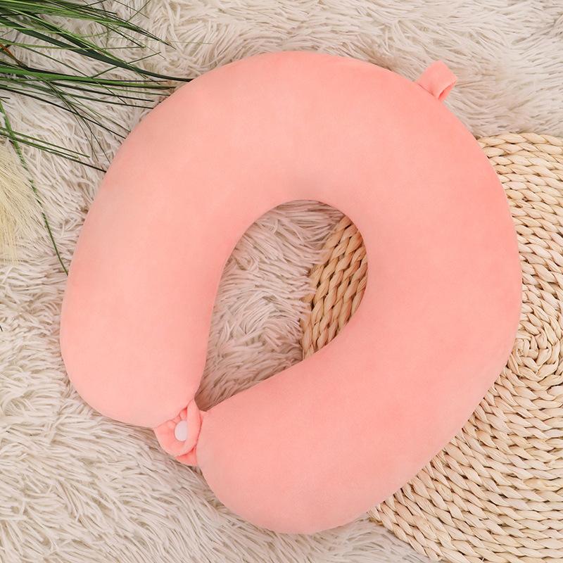 Einfache Mode Plüsch U-förmiges Kissen Autofahren Reise Nackenkissen Nickerchenkissen Bequem Linderung Müdigkeit