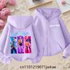 2025 New Purple Jacket Boys' and Girls' Sportswear Children's Top Hoodie KPop Devil Hunter Zipper Hoodie