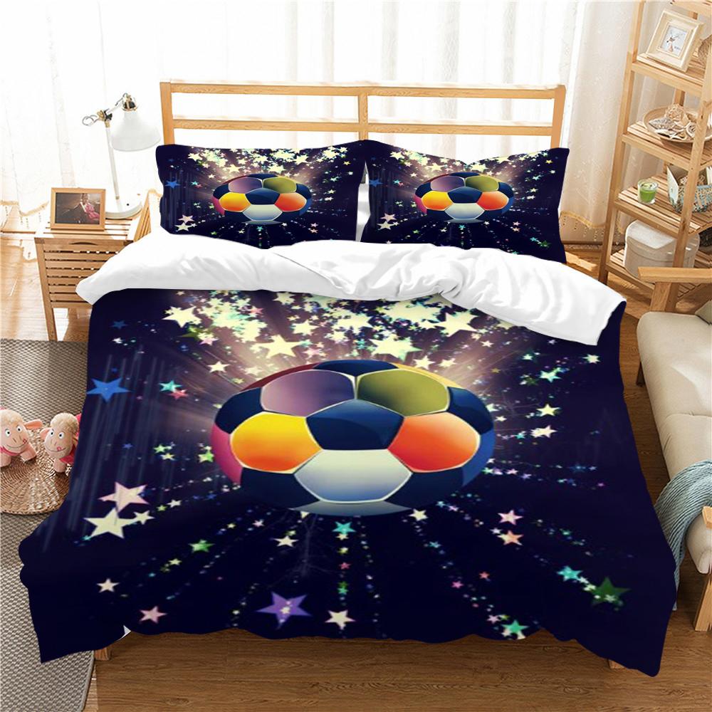 Strona główna Pościel Dekoracja Poszewka na kołdrę 3D Piłka nożna Festiwal Prezent Pościel Zestaw poszewek na kołdrę Wygodna Mikrofibra Zmywalna