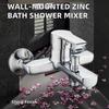 Hot Cold Wall-Mounted Bath Shower Faucet Mixer Contemporary Classic Style Oil Rubbed Brushed Surface Soft Jet Spray Zinc Ceramic