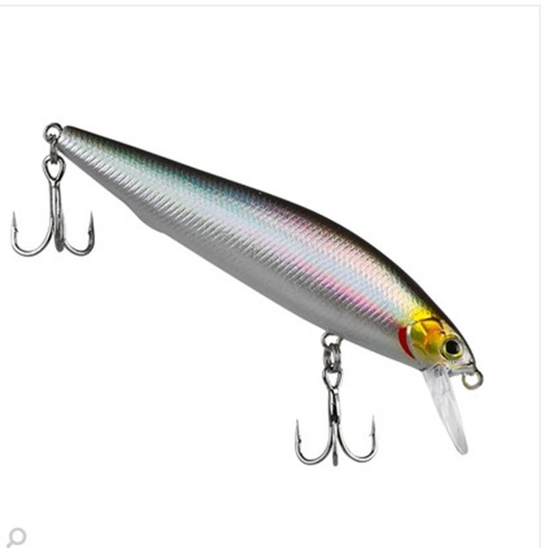 Silver Long Cast Sinking Minnow Lure with Vibrating Pencil and Red Tail