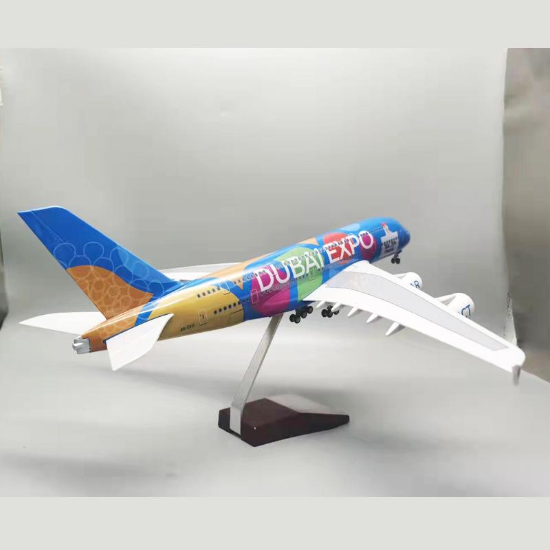 1:160 Scale 46cm Airplane Model 380 UAE EXPO A380 Plane Model Diecast Resin With Light And Wheel Plane Gift Collection