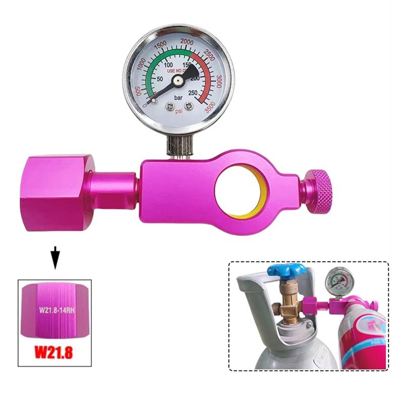 AD23-Co2 Cylinder Refill Fill Station Adaptor For Sodastream (Terra DUO Art) Pink Quick Connect Co2 Cylinder