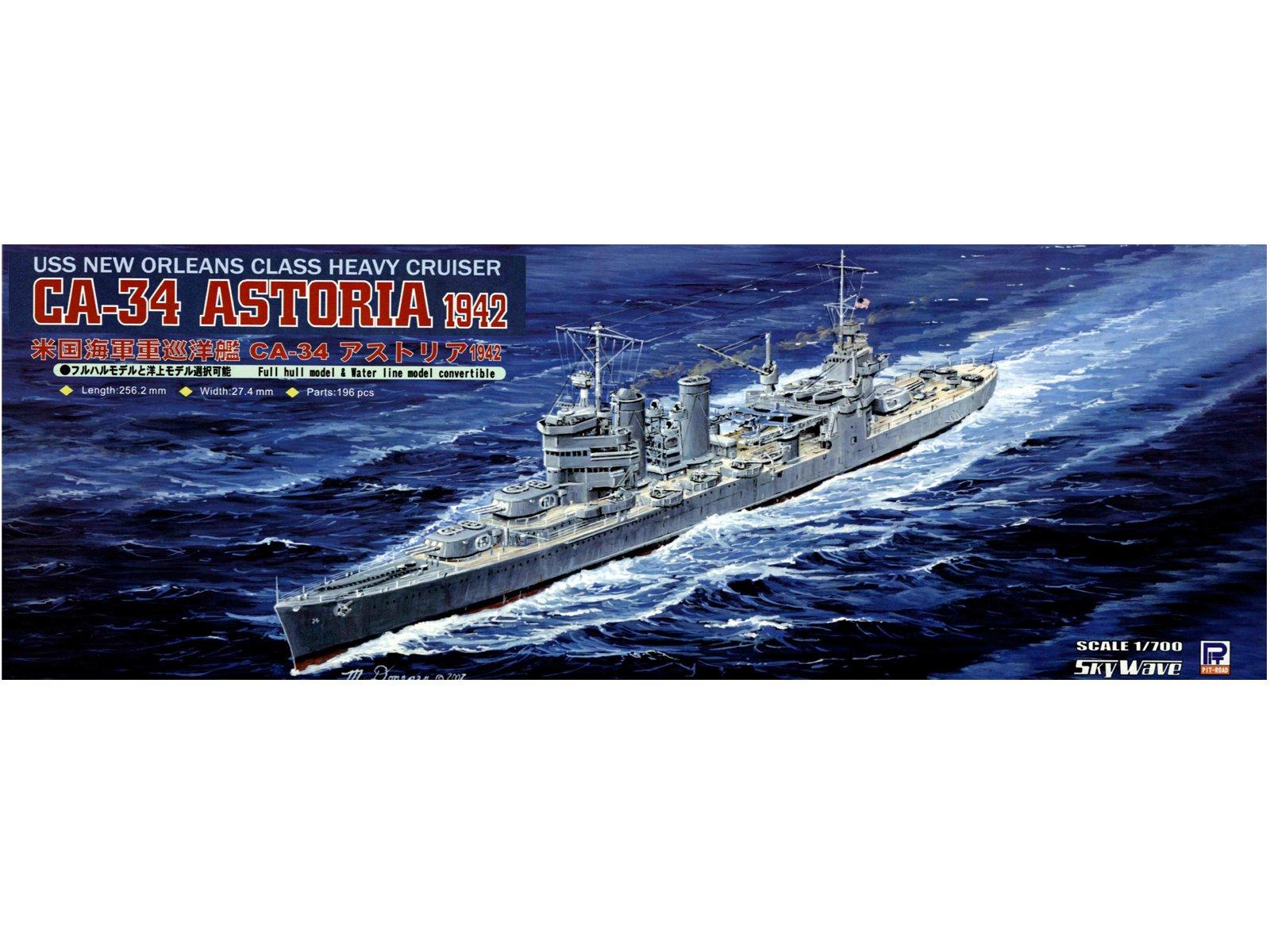 

US Navy New Heavy Cruiser Astoria 1942 W114 Pit-Road 1/700 Orleans-class CA-34