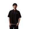 Calvin Klein Letter Embroidery Half-Zip Cotton Loose Short Sleeve Polo Shirt Men Polo Shirts Space-Black J325369