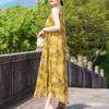 Elegant Sleeveless Dress Summer Fashion Casual Loose Vintage Print Long Dresses for Women Summer Clothes