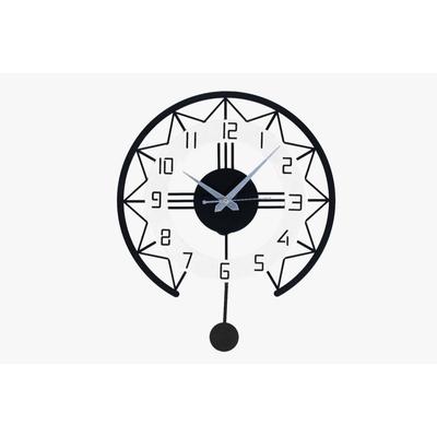 Wall Clock for Home, Office, Living Room, Bedroom, Kids Room & Kitchen | Big Stylish Latest Home Decor | (34 X 40 CM) | Black Color (Battery Included)