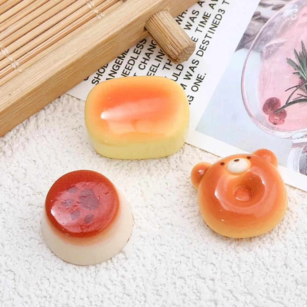 8 Stück Glänzende Cartoon Bär Brot Serie Harz Flache Harz Kühlschrankmagnete Whiteboard Aufkleber DIY Dekorative Küchenaccessoires