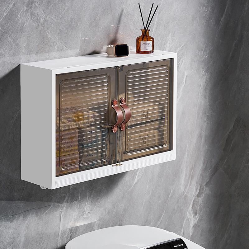 Wall-Mounted Bathroom Vanity Mirror Cabinet: Countertop & Divided Cosmetic Organizer