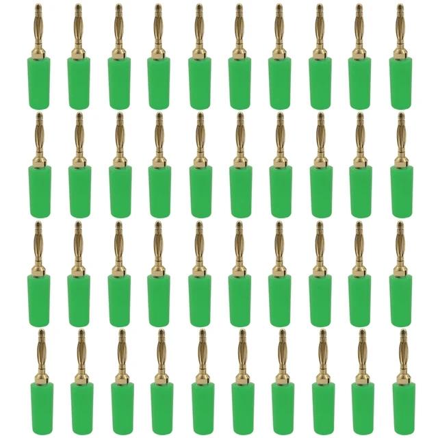 40pcs 2MM Banana Plug Socket 10A Small Lantern Plug Adaptor Connector Pure Copper Power Supply Terminal Red Black Green