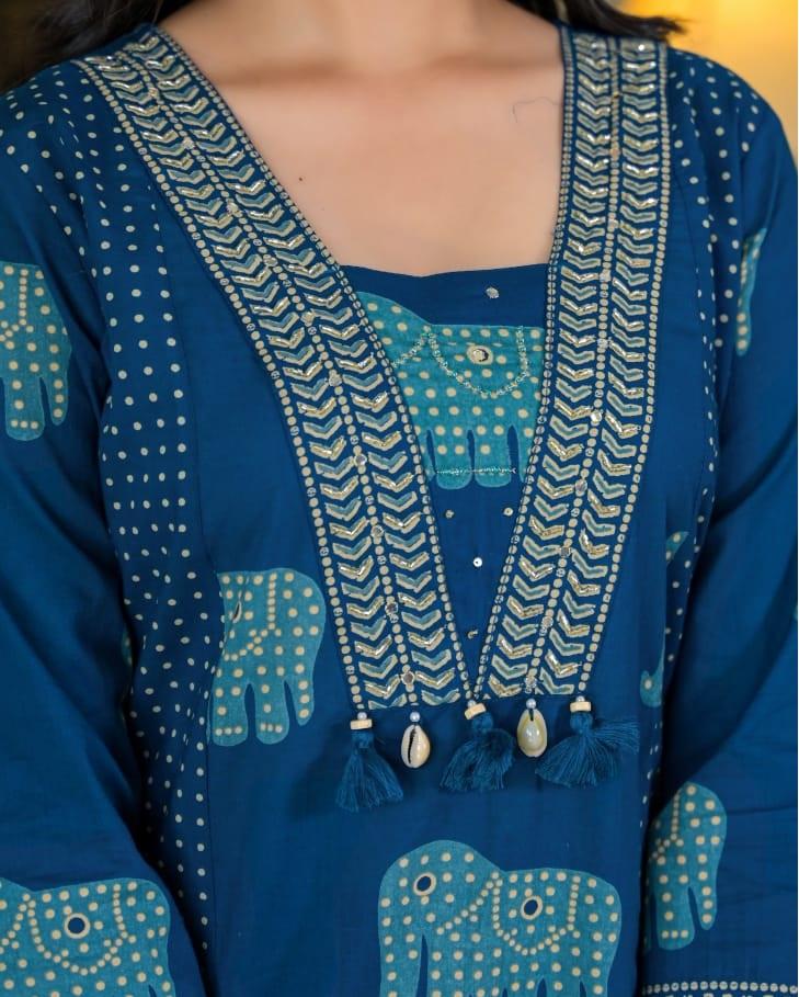 Indian Women Designer Kurta Pant Dupatta Set Bollywood Top Tunic Kurti Salwar Suit Dress