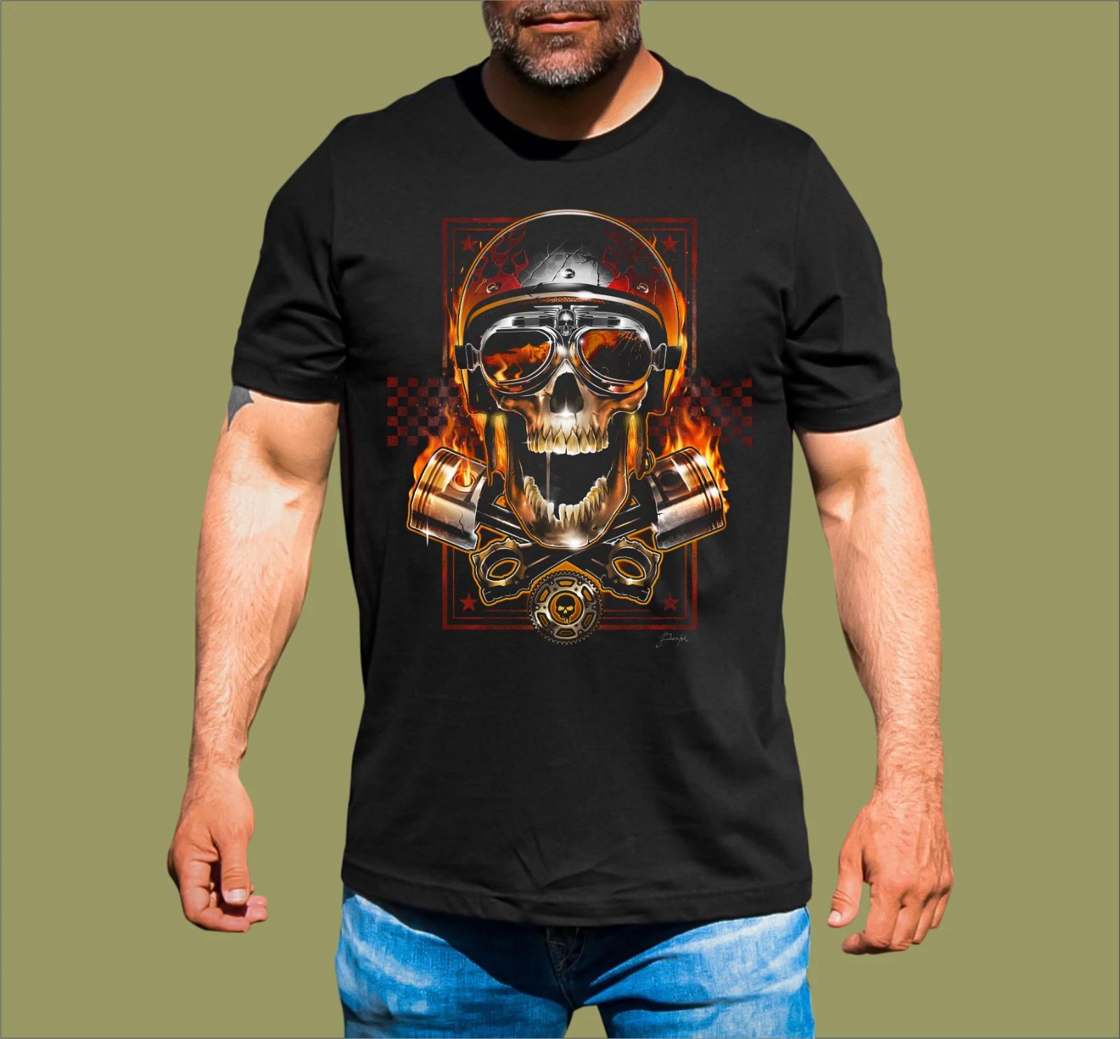 BIKER SKULL T-SHIRT S