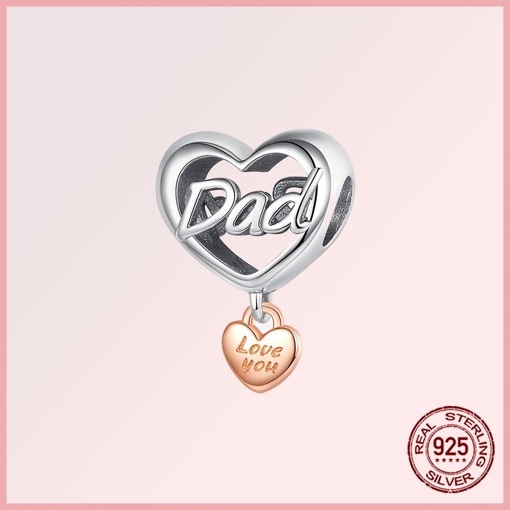 Funkelnde Familie Herz Engelsflügel Pavé Kupfer Anhänger Charms Passen Original Armband Perlen Schmuck Geschenk DIY