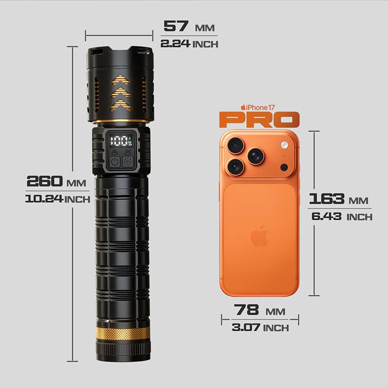 Strong Light Flashlight Rechargeable Aluminum Alloy,drop Resistant and Cold Resistant,remote Flashlight,outdoor Exploration and Emergency Situations