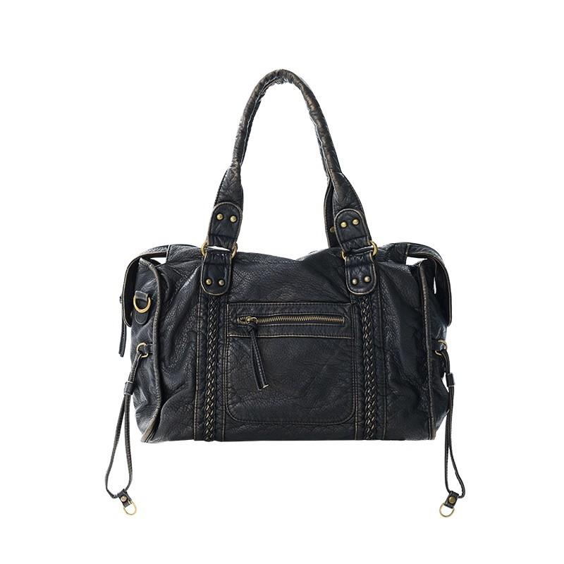 Vintage Punk Tragetasche Große Kapazität Weiches Leder Umhängetasche Unisex Schultertasche Tägliche Reise Handtasche Geschenke