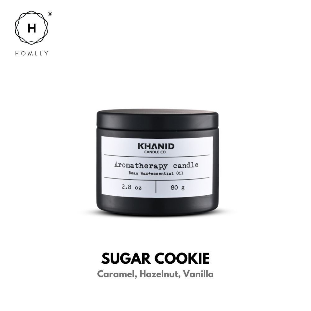 Homlly Khanid Collection Soy Wax Aroma Candles Black Travel Tin (80g) (X2PCS)