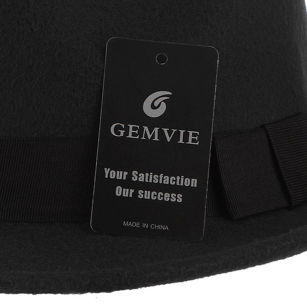 GEMVIE Filz Fedora mit Perfekt für Outdoor und Schwarzer Herrenhut, Krempe, Reise, Formell, Weich, Lässig,