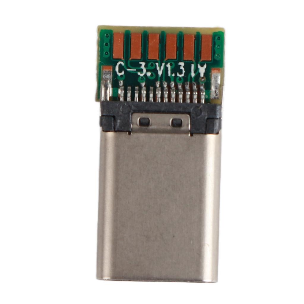 12pin Solder Type C Connector USB3.1 Converter Male Plug Socket Cable Adapter PCB 56k Resistor