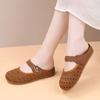 Vintage Dicke Plateau Atmungsaktive Geschlossene Zehen Halbschuhe Damen Outdoor Slip-On Sandalen