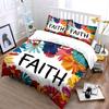 Floral Faith Decor Set Soft Comfortable Duvet Cover Bedding Set Included 1*Duvet Cover & 2*Pillowcases, Gift