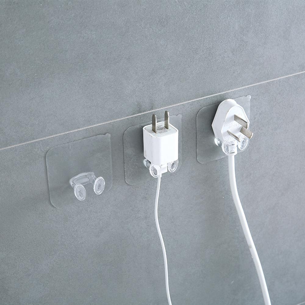 Transparent Strong Wall Plug Hook Wall Hooks Self-adhesive Door Hanger Hook Wall Mounted Heavy Duty Hook For Kitchen Bathroom