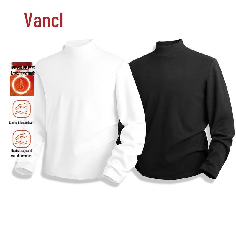 VANCL Men's Warm Fleece Long-Sleeve Base Layer T-Shirt