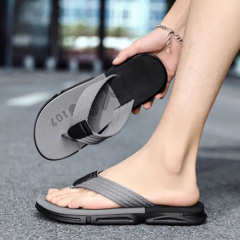 Summer Men's Mixed-color Flip-flops Thick Sole Fashion Breathable Casual Slippers Comfortable Wear-resistant Outdoor Footwear