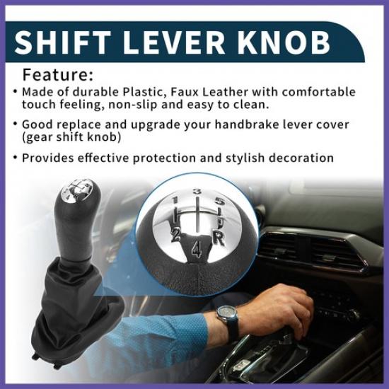 5 Speed Gear Shifter Knob with Cover for Renault Clio II 2001-2005 Plastic New