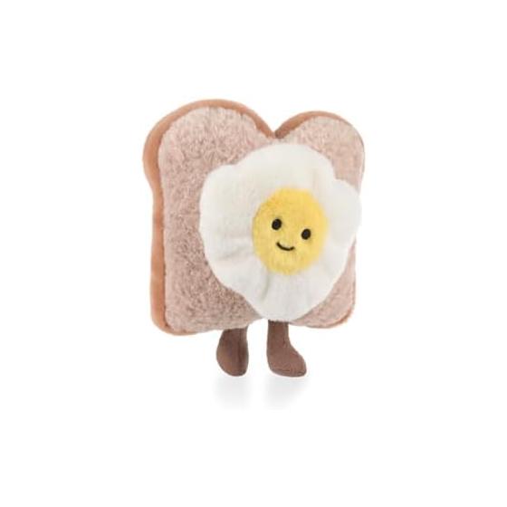 Apricot Lamb Fried Egg Toast Plush Toy - Soft, Cute, Fluffy 12cm