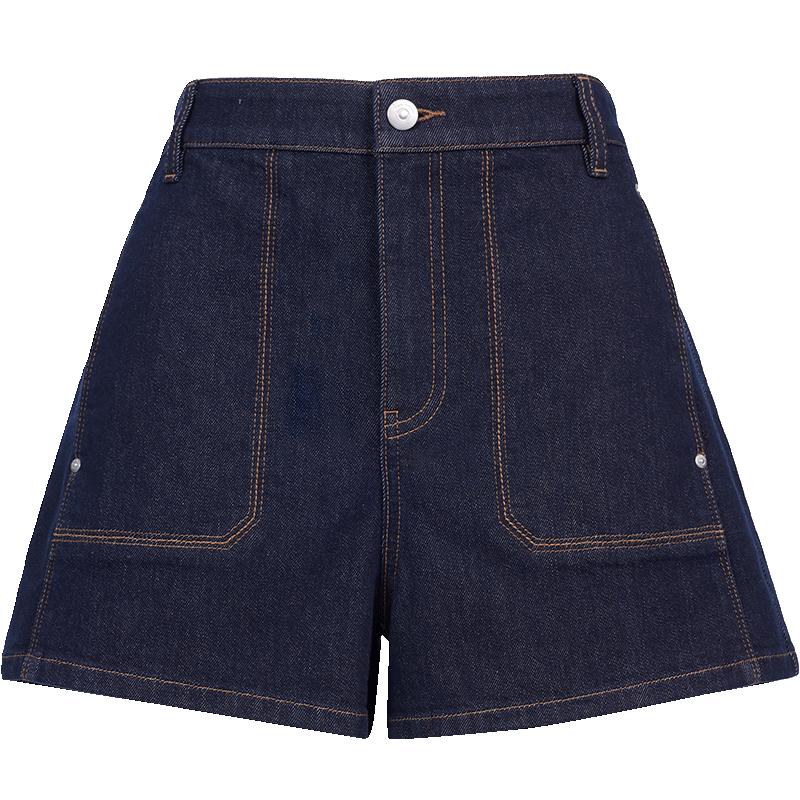 VEROMODA Women s A-Line Retro Exposed Stitch Denim Shorts XS