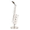 Miniature Saxophone with Stand and Case Mini Musical Instrument Miniature Dollhouse Model for Home Decoration Gift