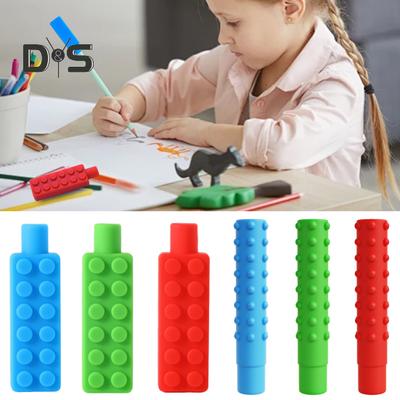 Baby-Molar-Stick, lebensmittelechtes Silikon, Regenbogen-Baustein mit Kordel, Block zum Verhindern des Schluckens, orale Motorikübungen, sensorisches Kauen, Halskette, Beißring